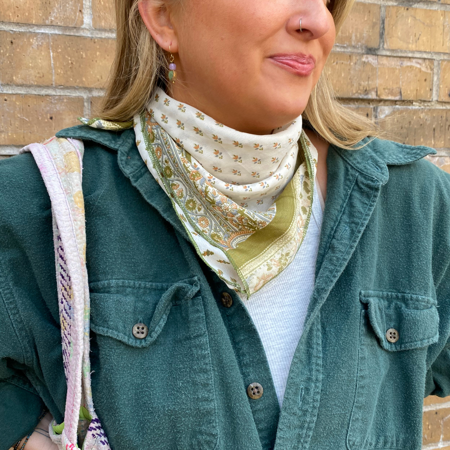 Mystery Silk Bandana 3 Pack | Upcycled Scarf Neck Tie | Square